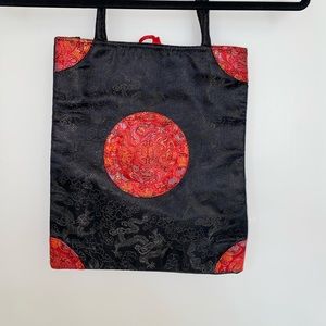 Chinese black and red square bag